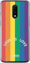 6F hoesje - geschikt voor OnePlus 7 -  Transparant TPU Case - #LGBT - Love Is Love #ffffff
