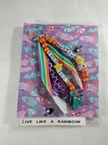 Sleutelhanger Live like a rainbow, handgemaakt Kindercrea