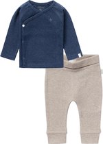 Noppies SET(2delig) Broekje NAURA TAUPE en Shirt NANYUKI NAVY - Maat 74