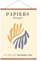 Poster In Posterhanger - Papiers Decoupes - Henri Matisse  - Kader Hout - Kunst Print - Abstract - 70x50 cm - Ophangsysteem