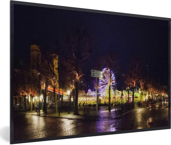 Cadre photo avec affiche - Lumière - Maastricht - Noël - 120x80 cm - Cadre pour affiche - Décoration de Noël - Décoration de Décorations de Noël - Décoration de Noël