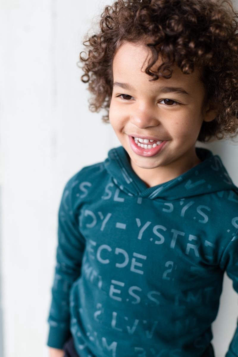 Levv jongetjes hoodie Leon Deep Green Text - maat 92