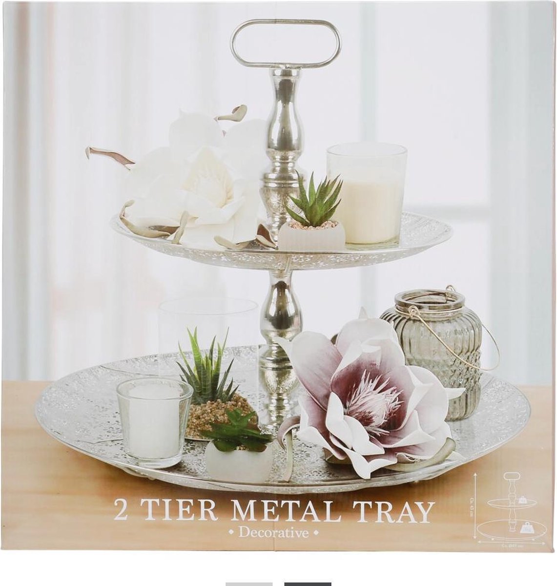 Brandsseller XXL etagère van aluminium | 4 etages | hoogte ca. 135 cm | handgemaakt | rond | tafeldecoratie | serveerstandaard zilver