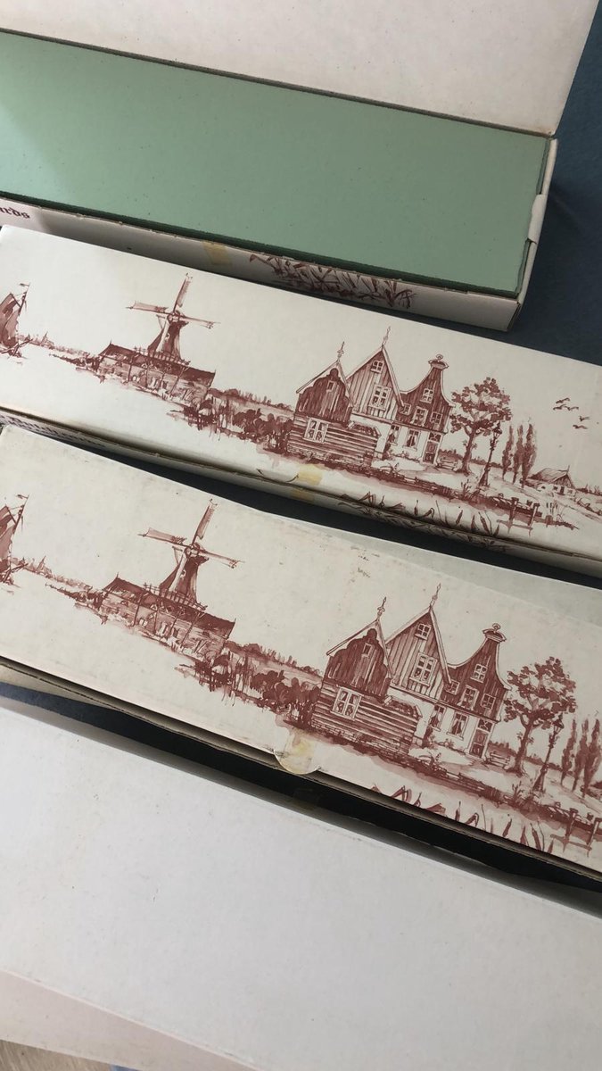 3 dozen Oudhollands papier zeegroen vintage kaartjes ongevouwen 35 x 9,5 cm