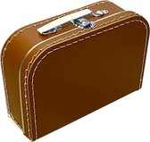 Kinderkoffer Roestbruin 35 cm - Logeerkoffer - Kartonnen koffer - Kinder koffertje kartonnen - Speelkoffer - Poppenkoffer- Opbergen - Cadeau - Decoratie