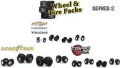 GREENLIGHT COLLECTIBLES AUTO BODY SHOP - WHEEL & TIRE PACKS SERIES 2 - 6 WHEEL & TIRE ASSORT. schaalmodel 1:64