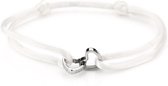 Michelle Bijoux armband twee hartjes zilver touw Wit JE13589