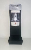 Desinfectiezuil Tafelmodel - Zwart - Automatische handdispenser 700 ml - Handdesinfectie geschikt: Gel en Vloeibaar - Hygiënisch - Dispenser - Desinfectiestandaard - Desinfectiepaal - inclusi