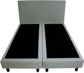 Bedworld Boxspring 180x220 - Geveerd - Linnenlook - Licht blauw (S72)