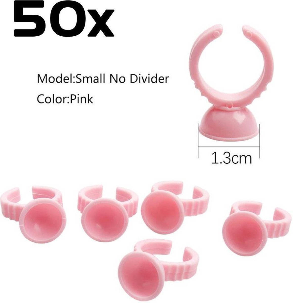 DW4Trading Ring Permanente Make-up - 50 Stuks - Roze - Enkel