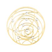 Elegante Decoratieve Goudkleurige Cirkel Munt met Zirkonia’s van MY iMenso