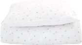 Effiki Baby dekbedovertrek + Kussensloop - Bloemblaadjes - Overtrek en sloop set - 100x135 cm - Wit/Roze - Kraamcadeau - Kraampakket - Baby beddengoed