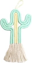 Akyol - Macrame touw - Macrame plantenhanger - Macrame wandkleed - Macrame wanddecoratie - Babykamer decoratie - Cactus 27 cm