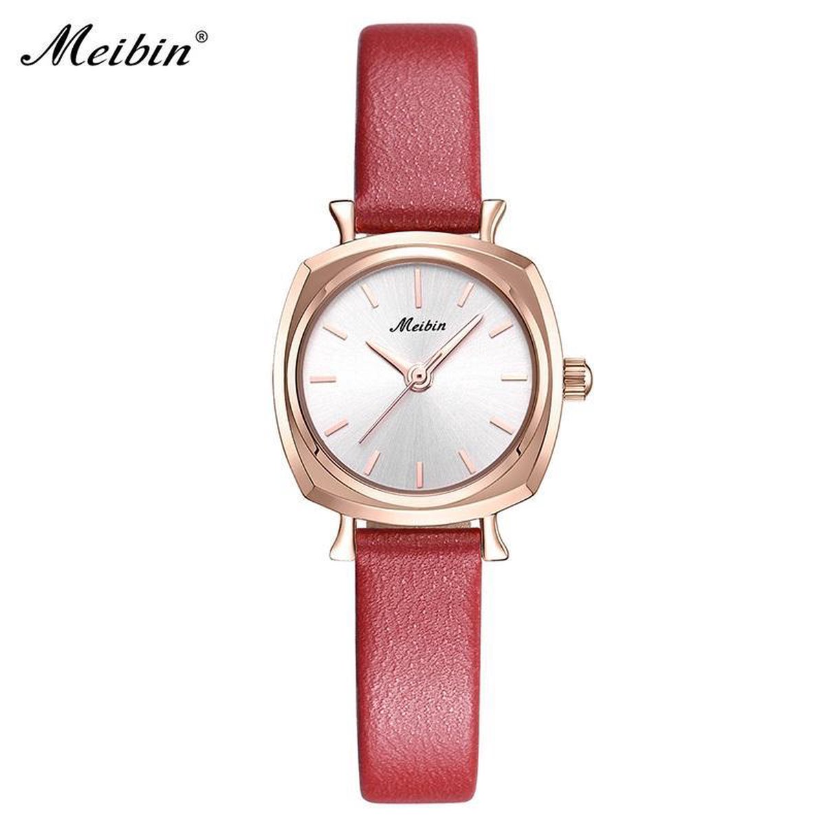 Longbo - Meibin - Dames Horloge - Rood/Rosé/Wit - 24mm (Productvideo)
