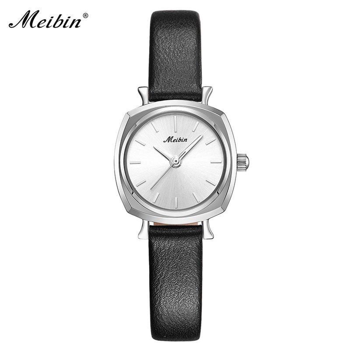 Longbo - Meibin - Dames Horloge - Zwart/Zilver/Zilver - 24mm