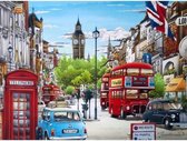 Diamond painting - Londen cartoon - Geproduceerd in Nederland - 30 x 40 cm - dibond materiaal - vierkante steentjes - Binnen 2-3 werkdagen in huis