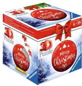Ravensburger kerstbal Merry Xmas - 3D puzzel - puzzelbal - Rood