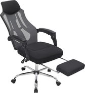 Segenn's Preston Bureaustoel - Ergonomische bureaustoel  - Met netbekleding - Met hoofd - Voetensteun -Rugleuning 135 ° kantelbaar - Zwart-Donkergrijs