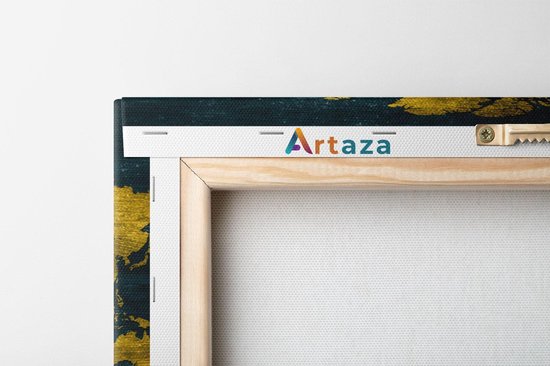 Artaza Toile Peinture Or Wereldkaart - 30x20 - Klein - Photo sur Toile - Impression sur Toile