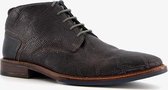 Van Beers leren heren veterschoenen snake - Zwart - Maat 42 - Echt leer