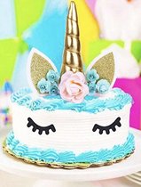 Unicorn Taart set - Goud - Feest - Party - Kids - Eenhoorn Versiering - Taart Versiering - Taarttopper Verjaardag