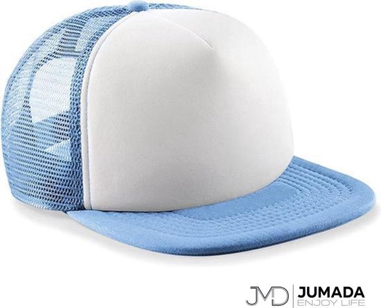 Jumada's Truckers Cap (Junior) - Pet - Halve Mesh - Polyester - Petten - Lichtblauw/Wit