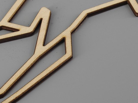 Coeur géométrique Décoration murale MDF Zwart 500x488mm