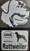 Rottweiler stickers - 2 stuks - op raam of auto - hond - on board