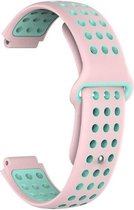 Horlogebandje Geschikt voor Garmin Forerunner 220/230/235 /630/620/735/S20/S60/S50 - Roze/Turquoise - Siliconen - Horlogebandje - Polsbandje - Bandjes.nu - Polsband