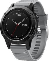 Horlogebandje Geschikt voor Garmin Fenix 5 / 5 Plus / Forerunner 935 / Approach S60  grijs - Siliconen - Horlogebandje - Polsbandje - Bandjes.nu - Polsband