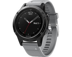 Horlogebandje Geschikt voor Garmin Fenix 5 / 5 Plus / Forerunner 935 / Approach S60 grijs - Siliconen - Horlogebandje - Polsbandje - Bandjes.nu - Polsband