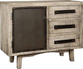 Kast | alexandra | mangohout | grijs | 112 x 43 x 86(h) cm