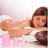 New Age Devi - Massagecups - Set 4 stuks - Roze -Incl massageborstel - Cupping therapie - Huid lifting - Anti Cellulitis
