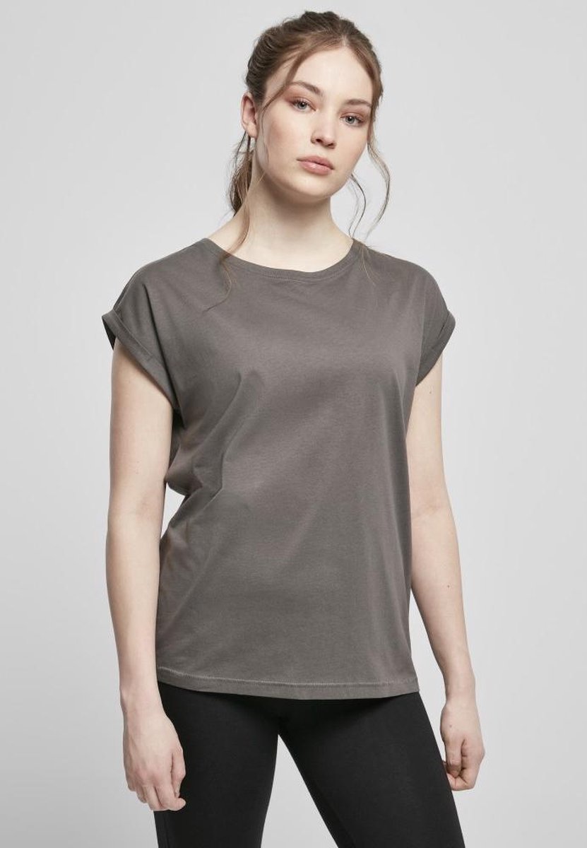 Urban Classics Extended Shoulder Tee Dames T-shirt – 3XL Houtskool