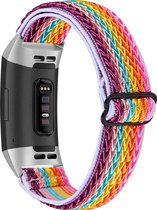 YONO Fitbit Charge 4 Bandje - Charge 3 - Nylon Stretch – Multicolour