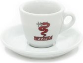 Bezzera Espresso Kopjes met Schotel - Set van 6 stuks - 75 ml