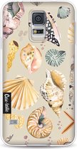 Casetastic Samsung Galaxy S5 / Galaxy S5 Plus / Galaxy S5 Neo Hoesje - Softcover Hoesje met Design - Sea Shells Sand Print