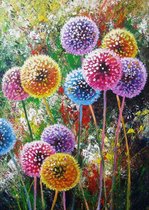 Diamond painting 50 x 70 cm - Gekleurde wensbloemen