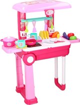 2-in-1 speelkeuken en trolley - met licht en geluid - diverse accessoires,Speelgoed keuken