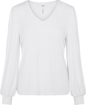 Object T-shirt Objannie L/s V-neck Top Noos 23035748 White Dames Maat - XL