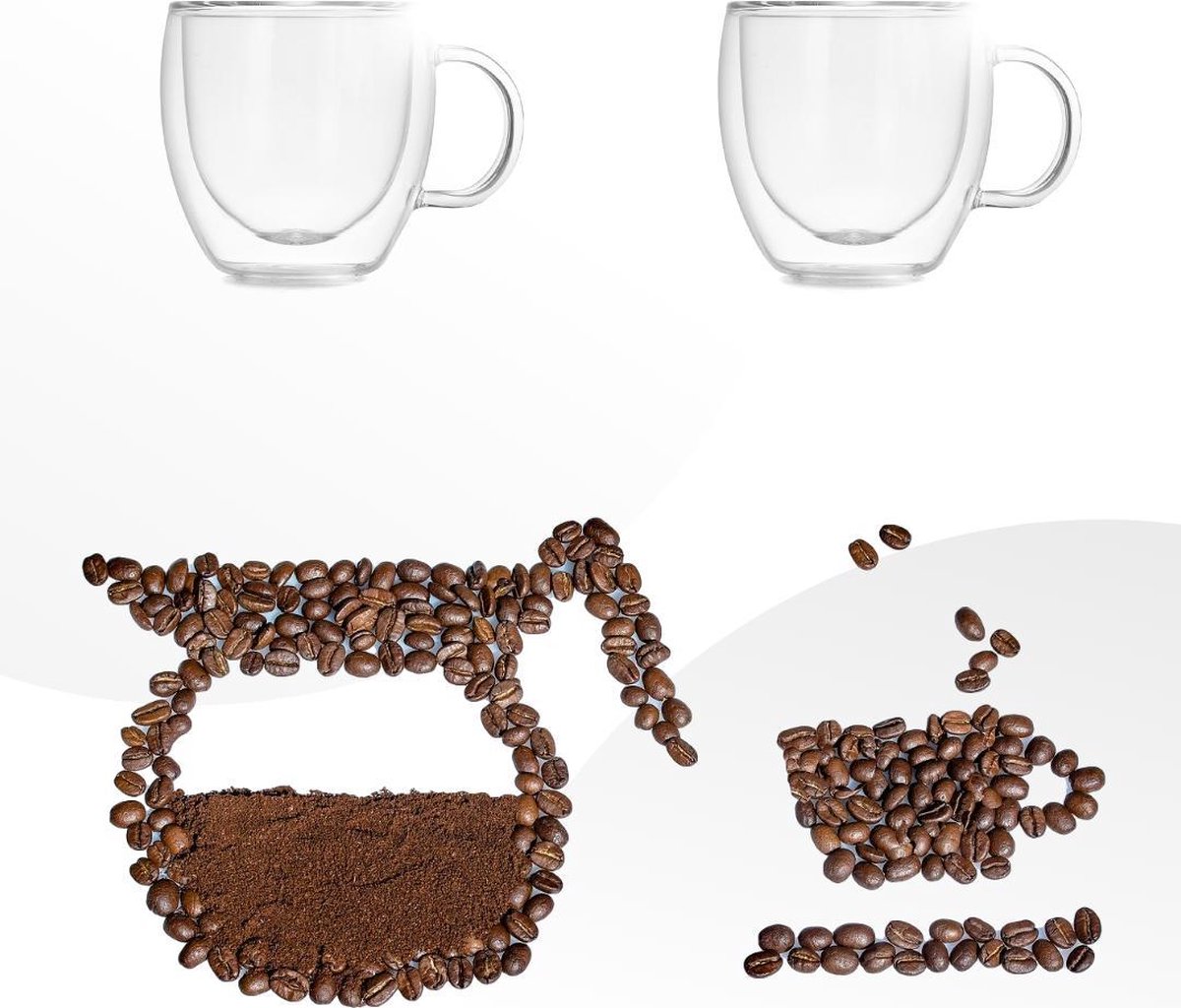 Vog&Arths - Tasses en Verres Espresso Double Paroi avec Oreille - Glas  Thermo 