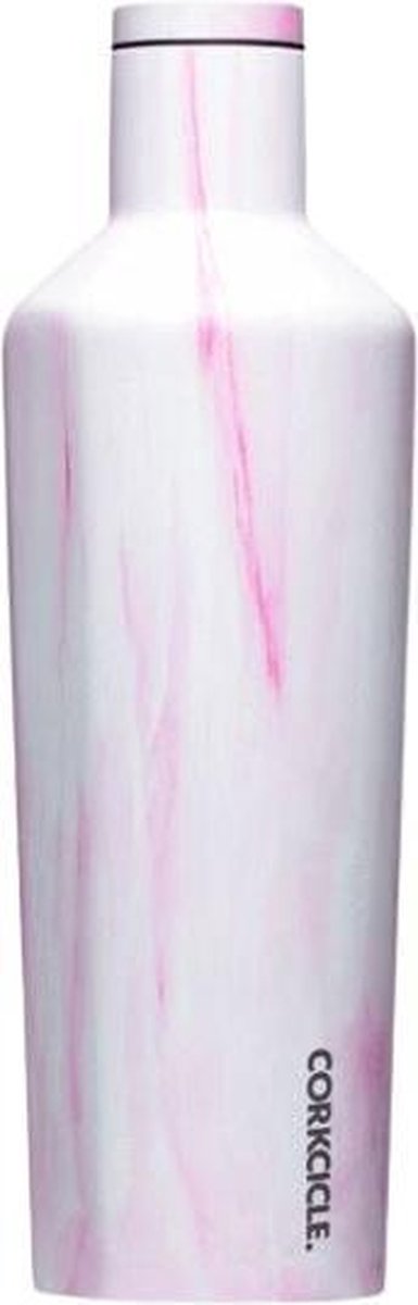Corkcicle Canteen 750ml - Pink Marble Roestvrijstaal - 25oz. Waterfles en Thermosfles - 3wandig - 25uur koud en 12uur warm - BPA vrij - grote opening voor ijsklontjes