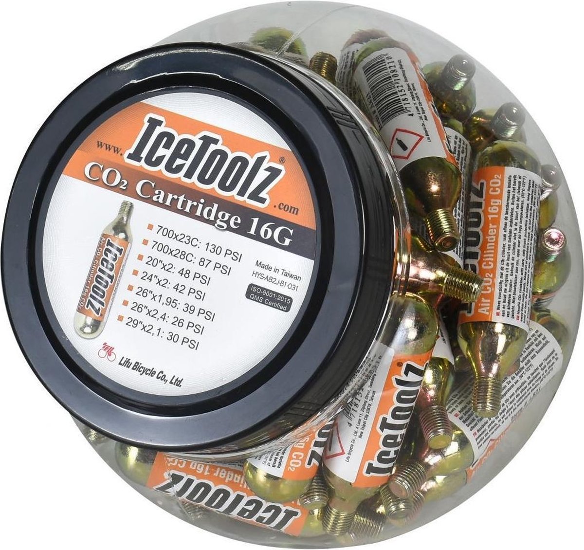 KONG MING CAR CO2-patronen met schroefdraad, CO2-patronen, 16 g/25 g