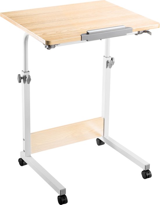 Laptoptafel verrijdbaar - bureau - lessenaar -  hoogte verstelbaar 68 - 96 cm