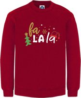Kerst sweater - FA LA LA - kersttrui - ROOD - large -Unisex