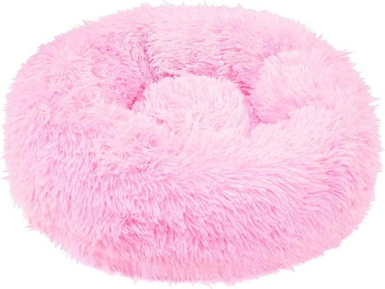 Springos Hondenmand | Superzacht en Luxe | Wasbaar | Donut | Fluffy | Hondenkussen | 90  cm | Felroze