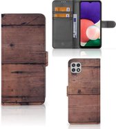 Samsung Galaxy A22 5G Book Style Case Old Wood