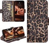 Bouletta geschikt voor iPhone 13 mini lederen BookCase hoesje - Smooth Leopard