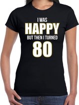 Verjaardag t-shirt 80 jaar - happy 80 - zwart - dames - tachtig jaar cadeau shirt L