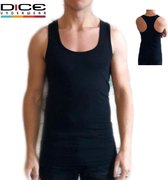 Dice Underwear 2-stuks mannen Tank-top met racerback zwart maat XXL